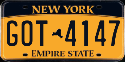NY license plate GOT4147