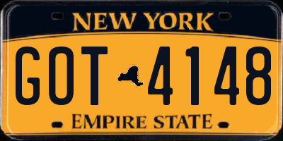 NY license plate GOT4148