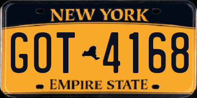 NY license plate GOT4168