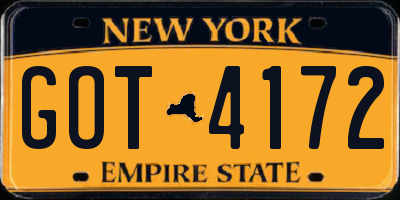 NY license plate GOT4172