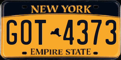 NY license plate GOT4373
