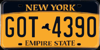 NY license plate GOT4390