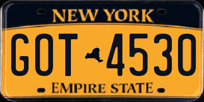 NY license plate GOT4530