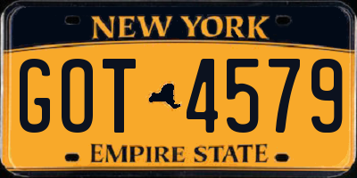 NY license plate GOT4579