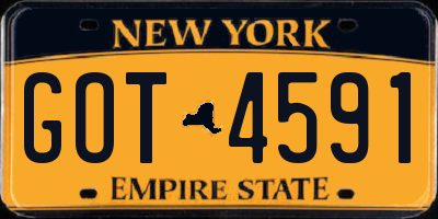 NY license plate GOT4591
