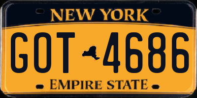 NY license plate GOT4686
