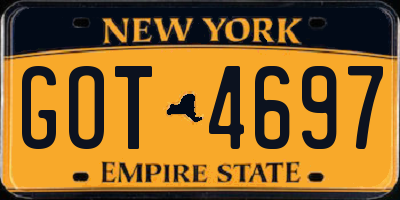 NY license plate GOT4697