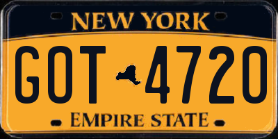 NY license plate GOT4720