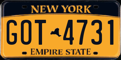 NY license plate GOT4731