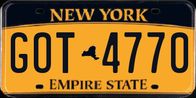 NY license plate GOT4770