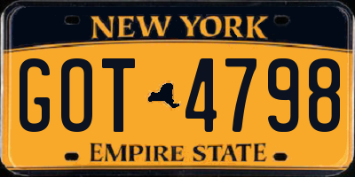 NY license plate GOT4798