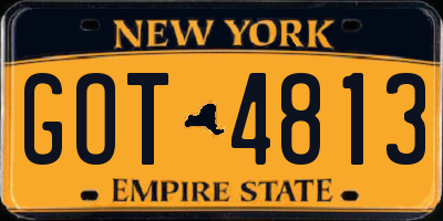 NY license plate GOT4813