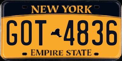 NY license plate GOT4836