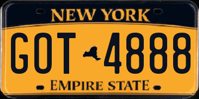 NY license plate GOT4888