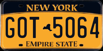 NY license plate GOT5064
