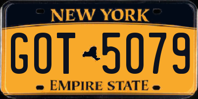 NY license plate GOT5079