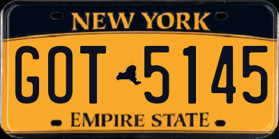 NY license plate GOT5145