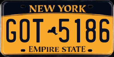 NY license plate GOT5186