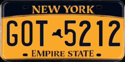 NY license plate GOT5212