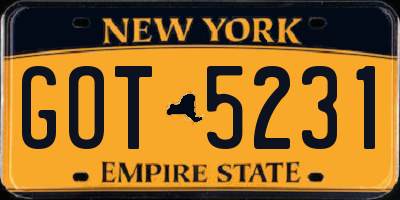 NY license plate GOT5231