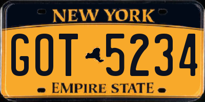 NY license plate GOT5234