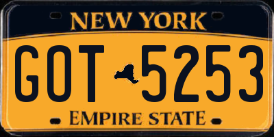NY license plate GOT5253