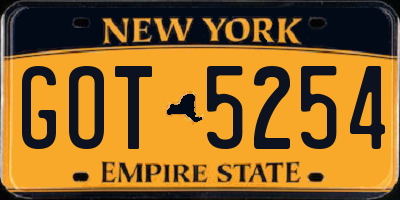 NY license plate GOT5254
