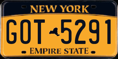 NY license plate GOT5291