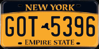 NY license plate GOT5396