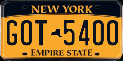 NY license plate GOT5400