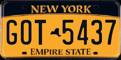 NY license plate GOT5437