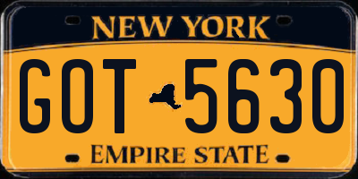 NY license plate GOT5630