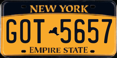 NY license plate GOT5657