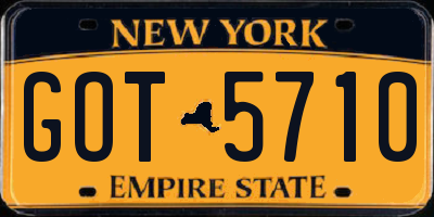 NY license plate GOT5710