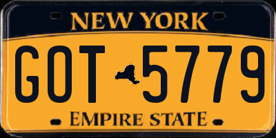 NY license plate GOT5779