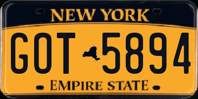 NY license plate GOT5894