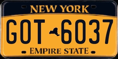 NY license plate GOT6037