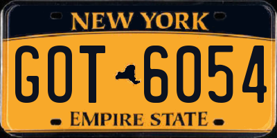 NY license plate GOT6054