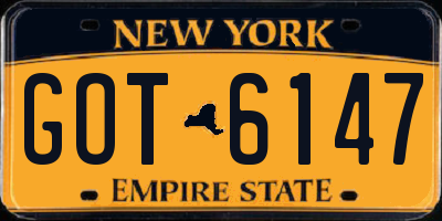 NY license plate GOT6147
