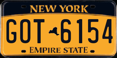 NY license plate GOT6154