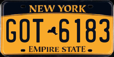 NY license plate GOT6183