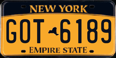 NY license plate GOT6189