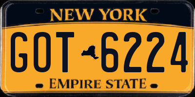 NY license plate GOT6224