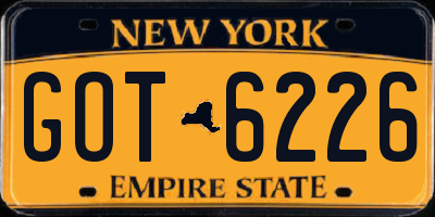 NY license plate GOT6226