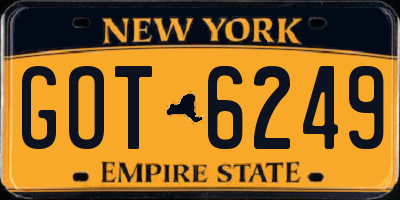 NY license plate GOT6249