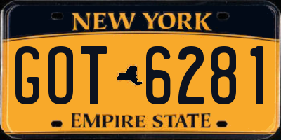 NY license plate GOT6281