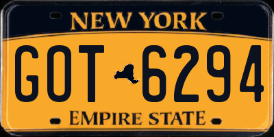 NY license plate GOT6294