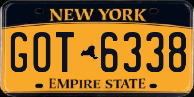 NY license plate GOT6338