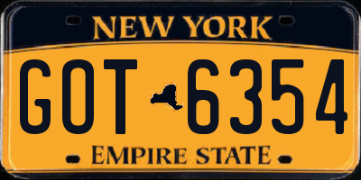 NY license plate GOT6354