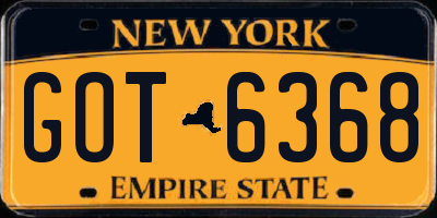 NY license plate GOT6368
